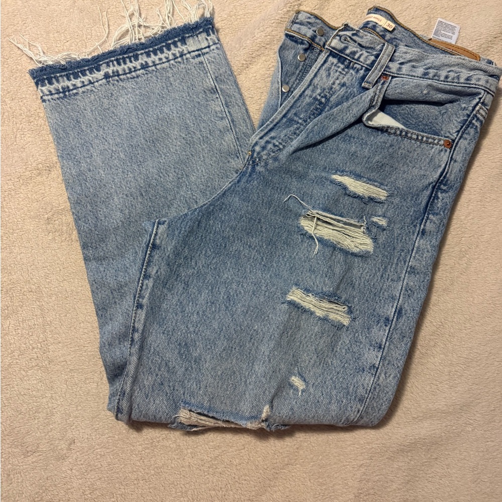 Levi's Distressed Blue Jeans